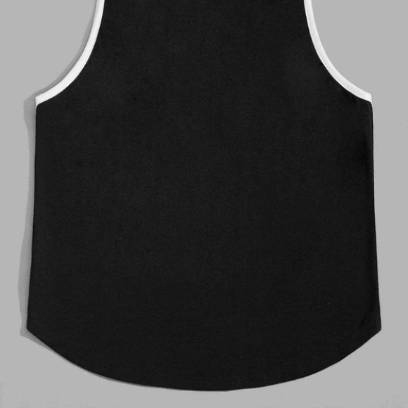 Casual Men's Summer Floral Print Tank Top Black - Picture 4 of 6